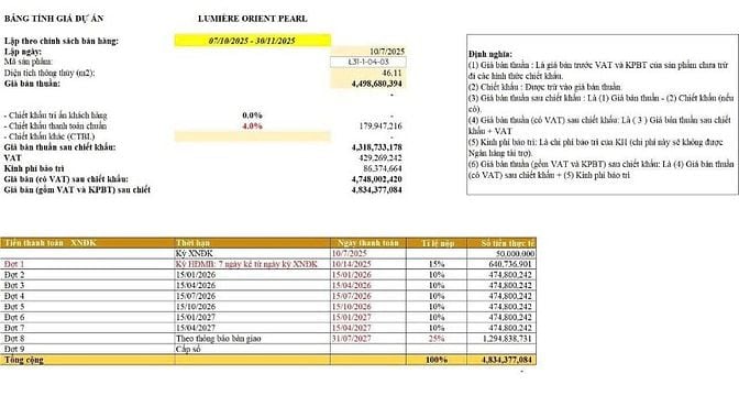 BÁN CĂN HỘ 1 ngủ +L31.1-04.03 Lumier Orient Pearl Vinhomes Ocean Park1