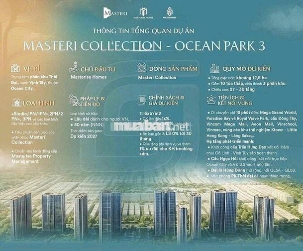 Bán căn hộ hạng sang 2P 65m2 tại Vinhome Ocean Park