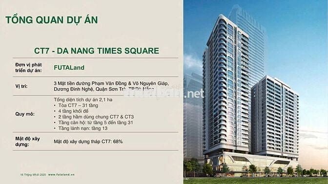 Time Square căn hộ biển Đà Nẵng trả trước 1 Tỷ (15%)
