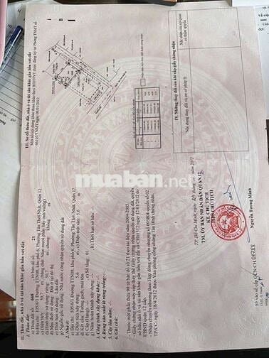 Cần bán gấp  nhà  cấp 4 P. TTN Q12 DT 5m7x10 hẻm ba gác