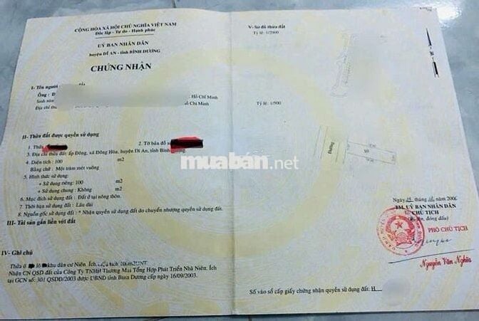 Đất đường Nguyễn Đình Chiểu phường Đông Hòa Tp Dĩ An