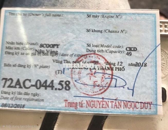 Dư Dùng Thanh Lý tay ga 50cc