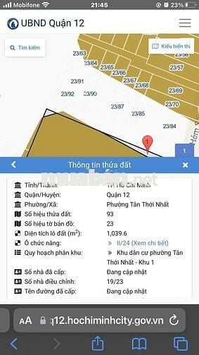 BÁN ĐẤT MẶT TIỀN SẴN SỔ FULL TIỆN ÍCH TRUNG TÂM TÂN THỚI NHẤT-Q12