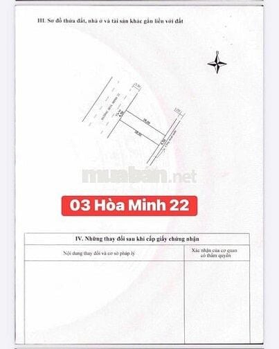 Lô Đất HÒA MINH 22 - Sát trục NGUYỄN SINH SẮC - Gần biển