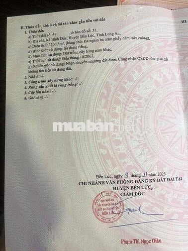 Cần tiền cho con du học, cần bán gấp đất Bến Lức- Long An