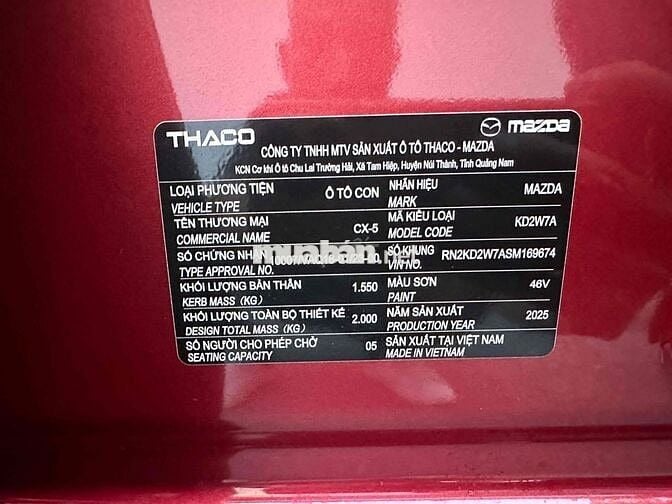 cx5 sx 2025 xe 1 chủ từ mới