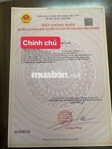 Đất chính chủ QL 52 Bà Rịa, Đã có sổ, 8m mặt tiền