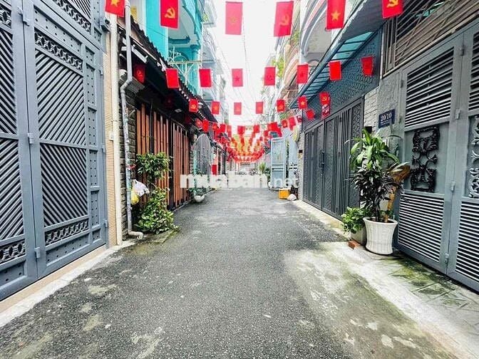 Nhà Mới Hẻm 6m LVT P9: 6x16m, 3 lầu, 5pn, 4wc, có Nội Thất