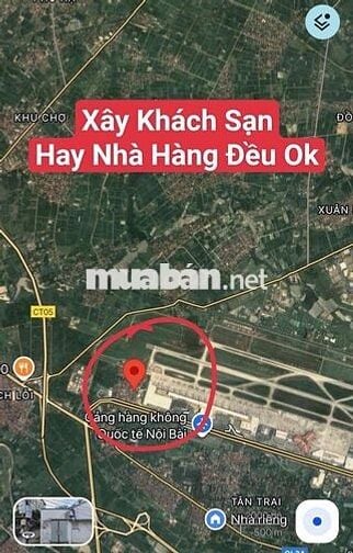 300m 2 mặt tiền Đất xây Khách Sạn cạnh Sân Bay Nội Bài