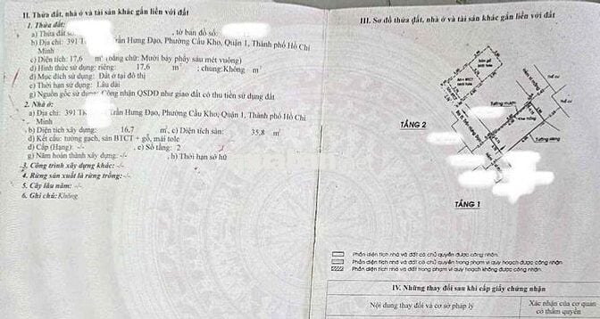 bán nhà hẻm 391 Trần Hưng Đạo, nhà 2 mặt tiền hửm 2,9m