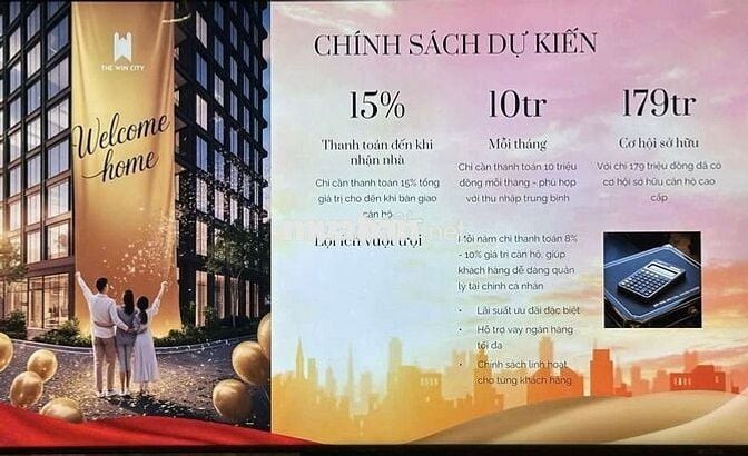 TT 179tr nhận căn hộ cao cấp The WinCity_ Full tiện ích, mặt tiền TL10