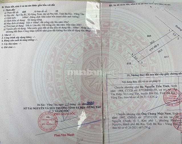 Bán lô đất giá rẻ 1,1 tỷ, 5x30 =150m2, 100m2 thổ cư, sổ hồng riêng