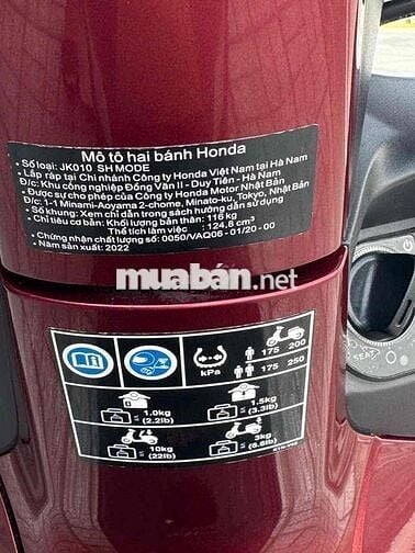 Sh mode 2022 máy zin biển 67