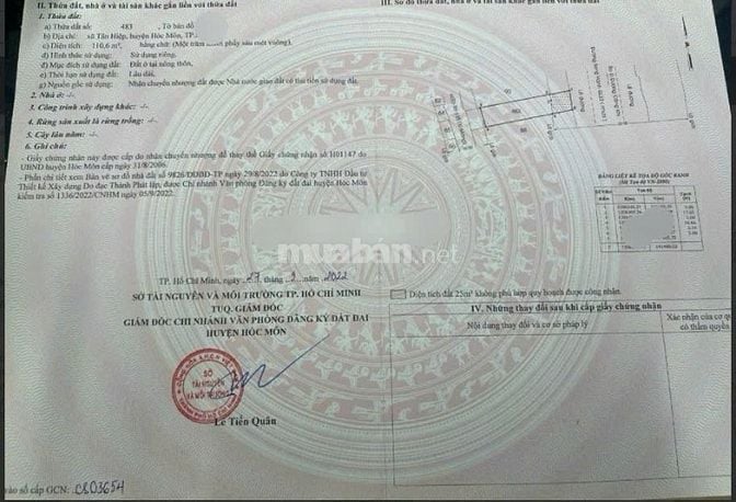 Cần Bán nhanh Căn nhà ngay Tân Hiệp 16 110m2 Sổ Hồng riêng 880triệu 