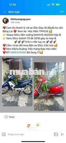 Wave 50cc DaLIM đk 2016 bstinh 70 giay tờ hop lệ