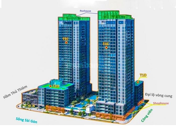 Căn hộ bán tại Empire City Thủ Thiêm Tilia Residences 2 phòng ngủ 98m2