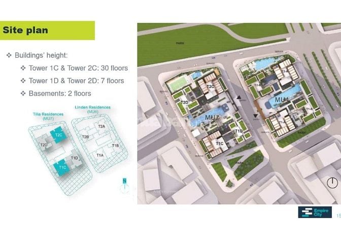 Căn hộ bán tại Empire City Thủ Thiêm Tilia Residences 2 phòng ngủ 98m2