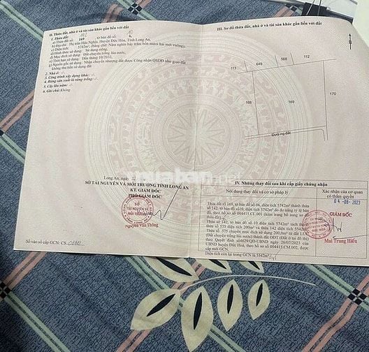 Bán lô đất Tổng diện tích 7689m2. Ngang mặt tiền 103m dài 74m. Long An