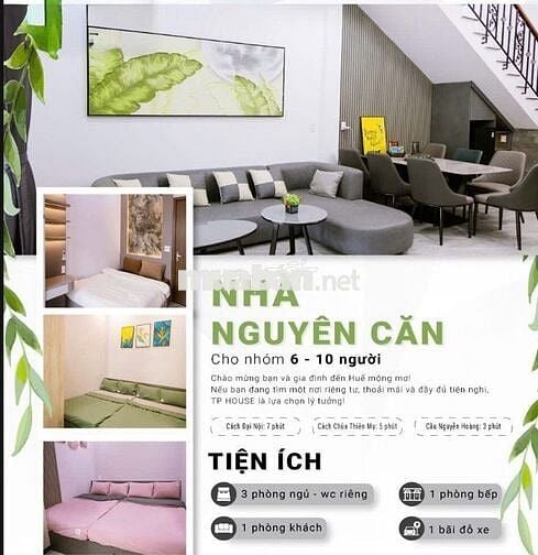 CHO THUÊ  NHÀ NGUYÊN CĂN VILLA GIÁ 15TR, 3 PN GẦN CẦU NGUYỄN HOÀNG