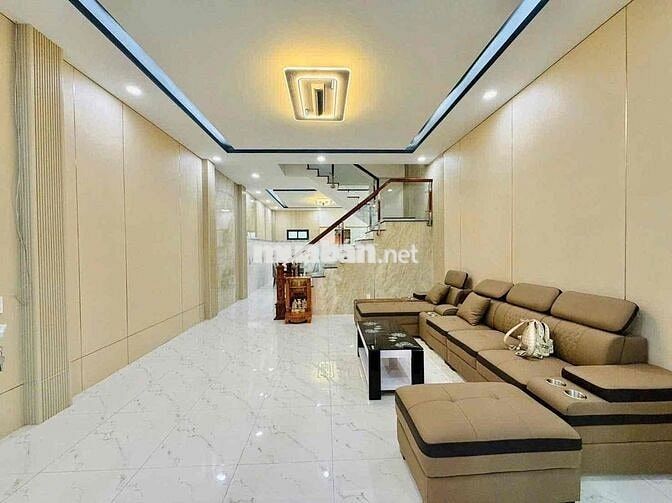 Nhà Mới Xây 100% DT 5x18 1Trệt 2Lầu 4Pn 3Wc Full Nội Thất Mới Hẻm Ôtô