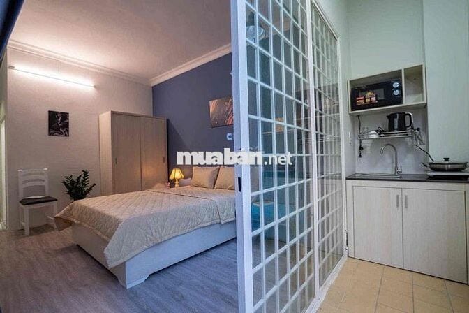 Căn hộ 1PN ban công thoáng mát, full nội thất, khu dân trí cao