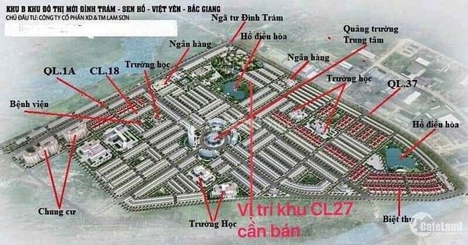 Bán Đất Khu Đô Thị Đình Trám Sen Hồ CL83, CL66, CL78, CL44 .