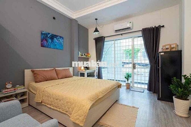 Căn hộ 1PN ban công thoáng mát, full nội thất, khu dân trí cao