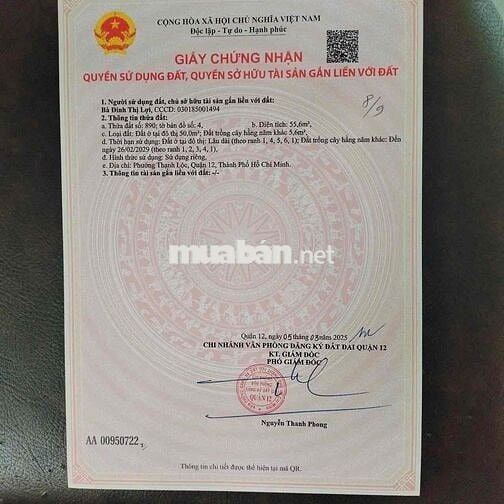 💥ĐƯỜNG XE TẢI HÀ HUY GIÁP ĐẤT 55.6M2 GIÁ CHỈ 3.15 TỶ