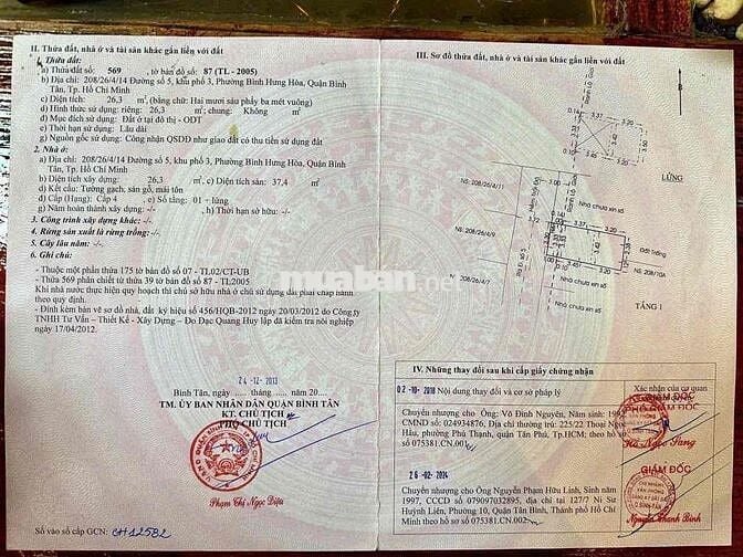 BÁN NHÀ BÌNH HƯNG HOÀ BÌNH TÂN