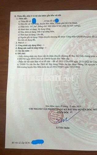 Chính chủ bán đất 107m2 giá 1,4 tỷ ngay Dương Công Khi, Hóc Môn