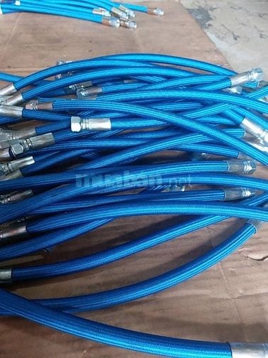 Ống chịu nhiệt teflon bọc lưới inox, bọc bố vải xanh, đỏ