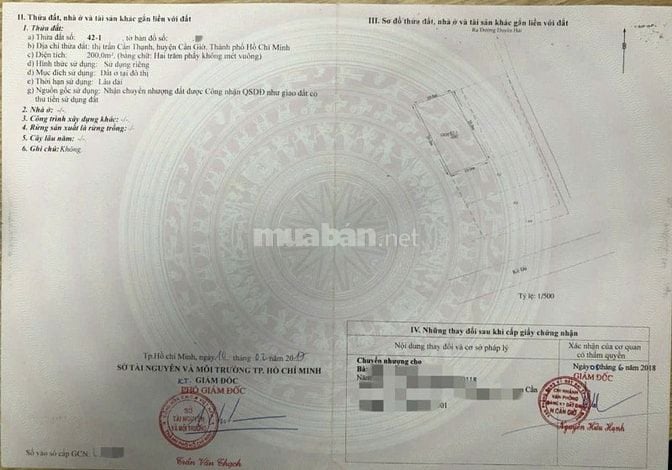 Bán Đất Mặt Tiền Đường Hướng Biển Thị Trấn Cần Thạnh Cần Giờ TPHCM 