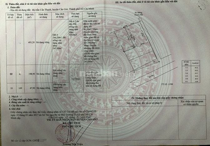 Bán Đất Mặt Tiền Đường Hướng Biển Thị Trấn Cần Thạnh Cần Giờ TPHCM 