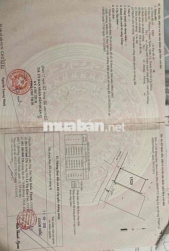 Bán đất Thạnh xuân 43 dt 5,5x10,5m