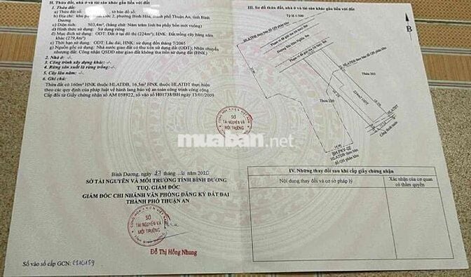 Lô đất mặt tiền đường Bùi Hữu Nghĩa, Thuận An