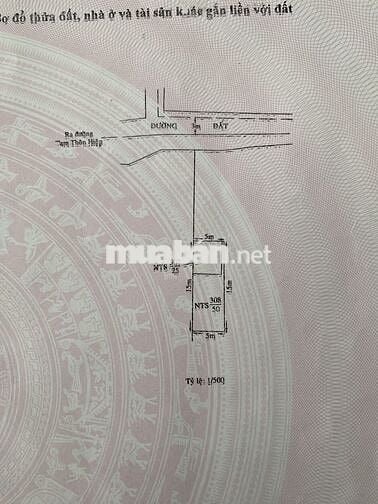 Bán 125m2 đất thổ cư có sẵn50m2 thổ mặt tiền đường TamThônHiệp,Cần Giờ