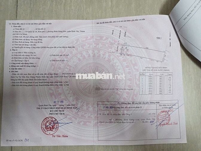 Nhà cấp 4 dt89m2 hẻm 4,5m QL1A Q. Bình Tân, gần chợ Phạm Đăng Giảng