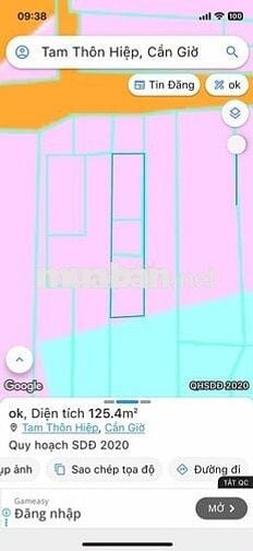 Bán 125m2 đất thổ cư có sẵn50m2 thổ mặt tiền đường TamThônHiệp,Cần Giờ