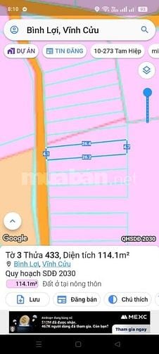 Cần bán 115m2 đất sổ riêng thổ cư tại phường Tân Triều, giá chỉ 850tr