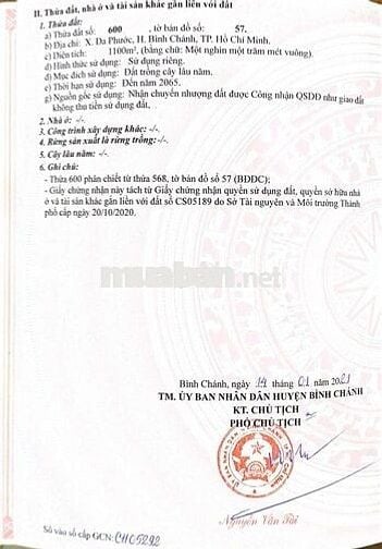 Bán 1100m2 đất trồng cây lâu năm Đa Phước đã có chuồng trại cơ bản