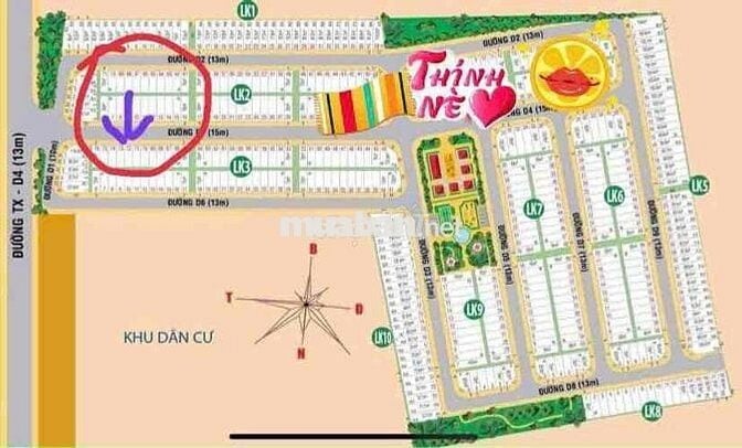 Bán Đất Sổ Riêng 117,5m2 Thổ Cư Hết Bên Trung Tâm Hành Chính Bàu Bàng