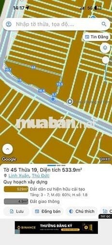 BÁN ĐẤT ĐƯỜNG XE HƠI TRÁNH NHAU - KDC ĐỒNG BỘ ĐƯỜNG VỈA HÈ - 55,5m2
