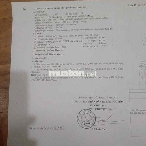 CẦN BÁN NHÀ Ở CHÍNH CHỦ HCM, SỔ HỒNG RIÊNG, KHÔNG THÔNG QUA CÒ