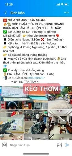 GIẢM 400tr BÁN NHÀ DT 3,8M X 16M MẶT TIỀN KD ĐÔNG ĐÚC TẤP NẬP N QUA L