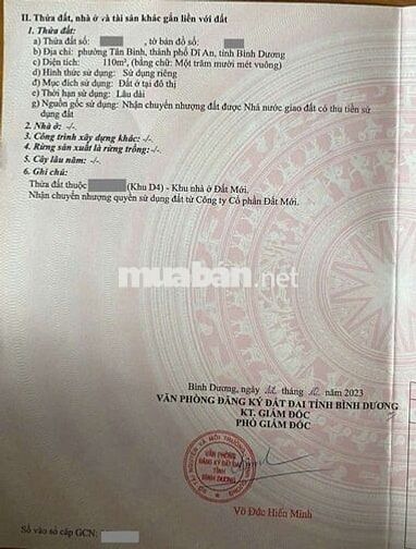 Đất khu dân cư Đất mới phường Tân Bình Tp Dĩ An