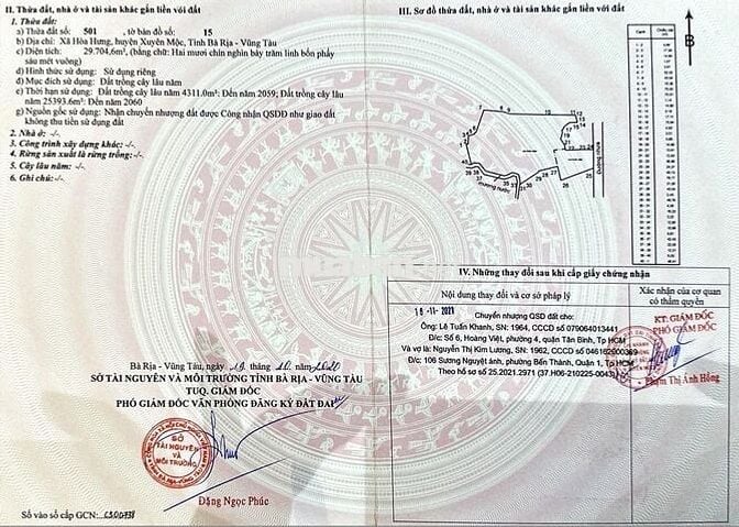 Chủ cần bán gấp đất trồng cây lâu năm. Gần 3ha giá 9 tỷ