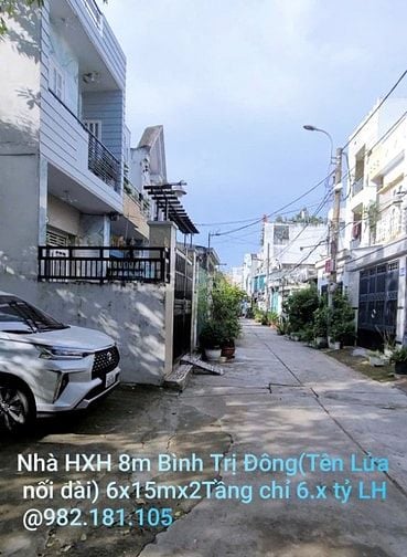 NHÀ HẺM 8M BTĐ-TÊN LỬA NỐI DÀI, 6x15mX2TẦNG 4PN 3WC XE HƠI NGỦ TRONG 