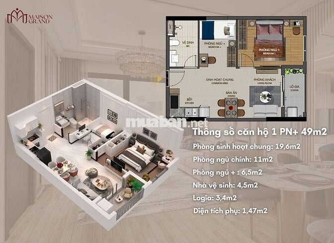 MAISON GRAND 1PN GIÁ CHỈ 1.9 TỶ-TRUNG TÂM TP PHÚ MỸ-BÀN GIAO Q2/2026