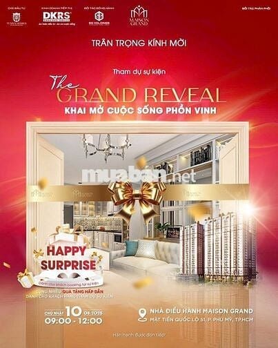 Độc quyền 2 suất nội bộ giá rẻ nhất Maison Grand Giá 2pn chỉ 2ty2(VAT)