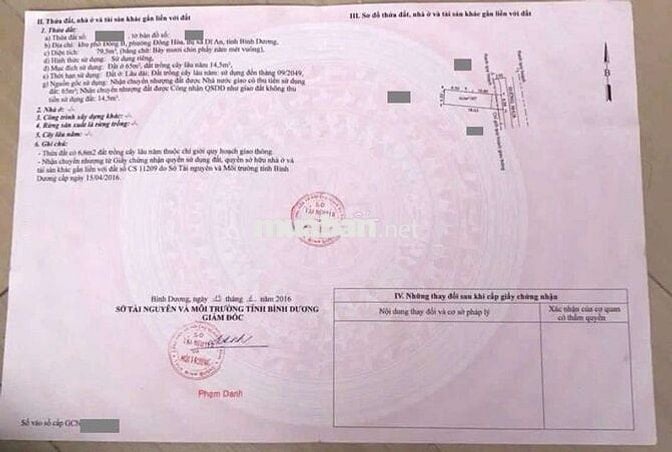 Đất mặt tiền đường Hà Huy Giáp phường Đông Hòa Tp Dĩ An